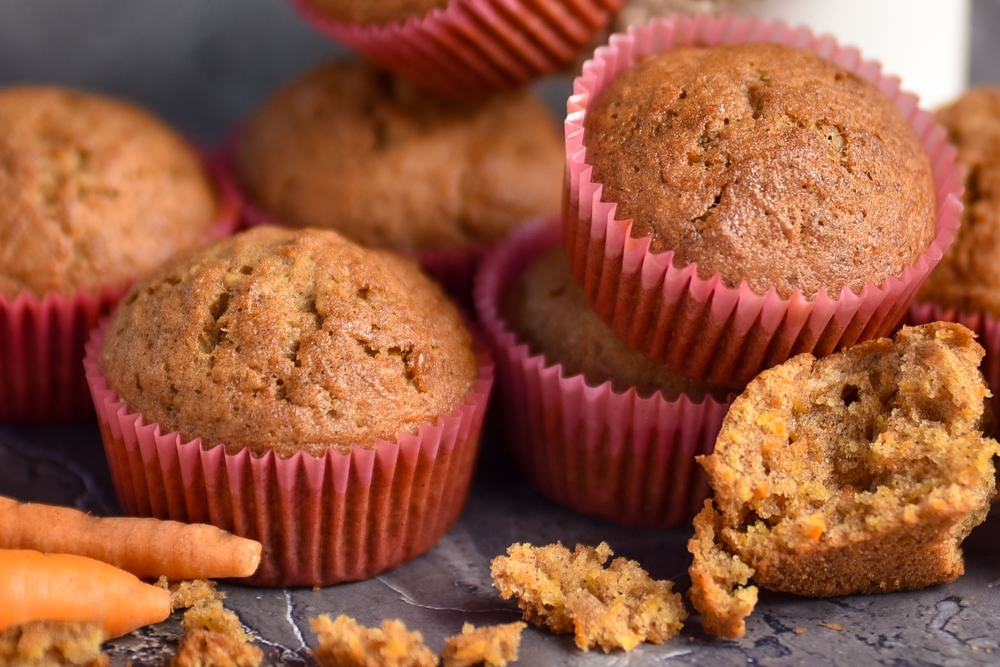 Carrot Muffins With Yogurt Frosting and Honey