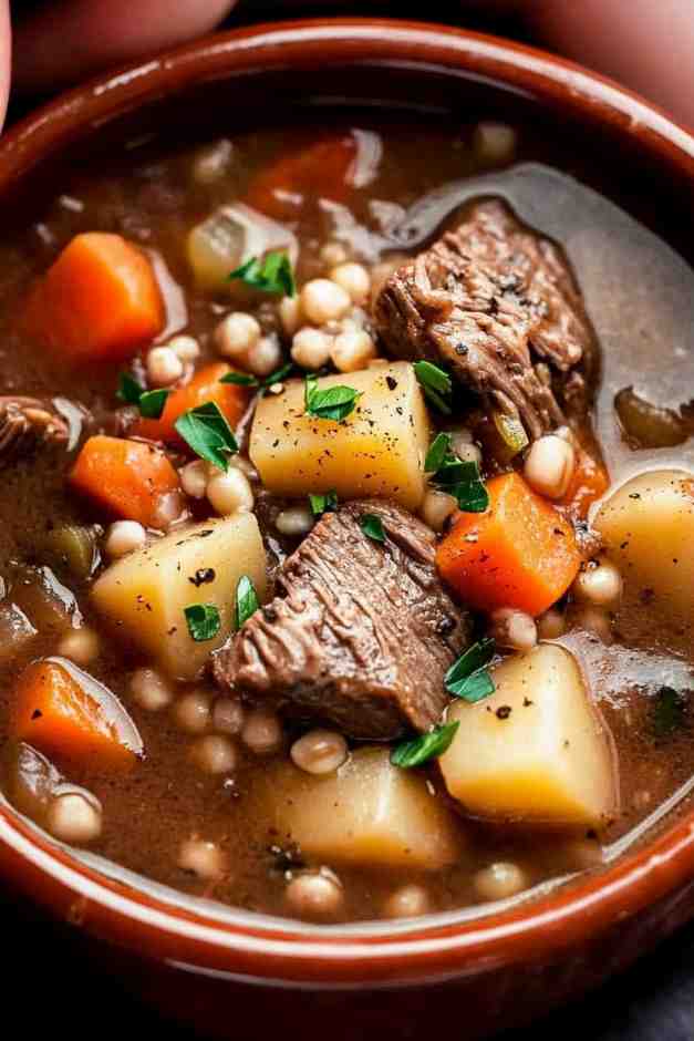 Slow Cooker Beef Barley Soup