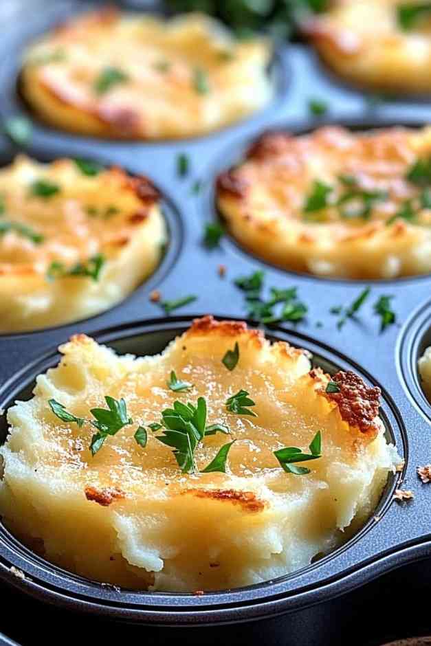 Garlic Parmesan Mashed Potato Cups