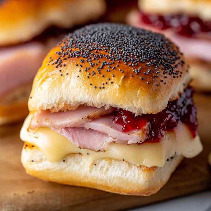 Ham and Cranberry Hawaiian Roll Sliders