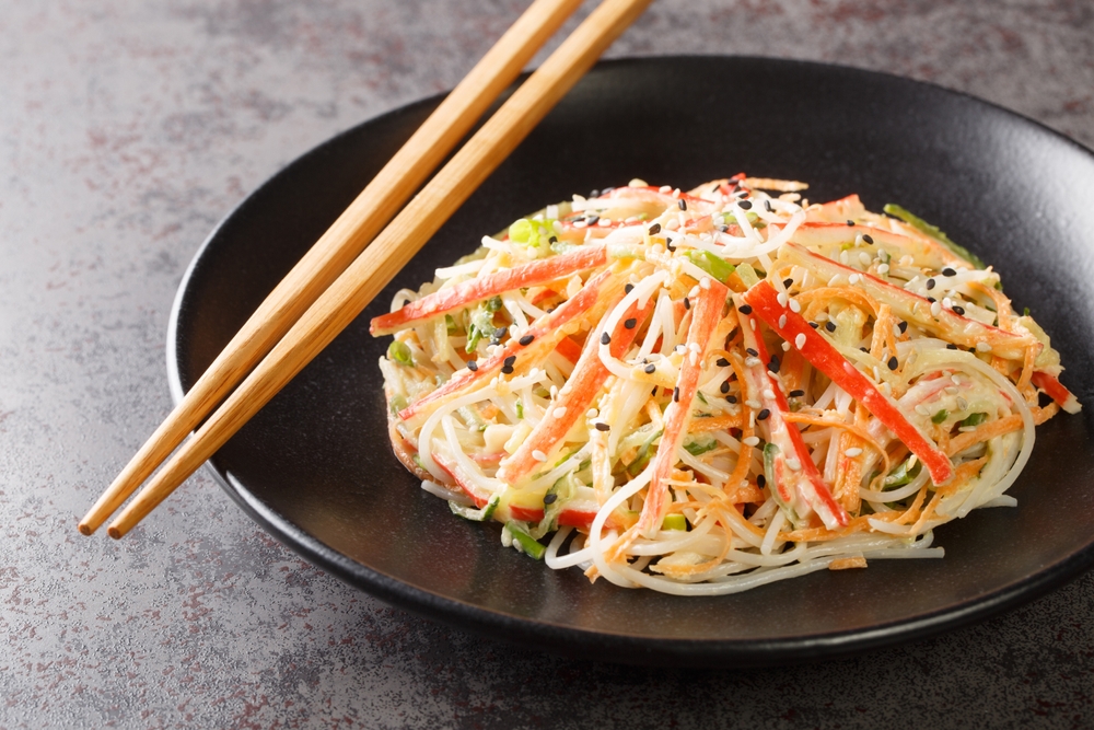 Quick Spicy Kani Salad with Tobiko