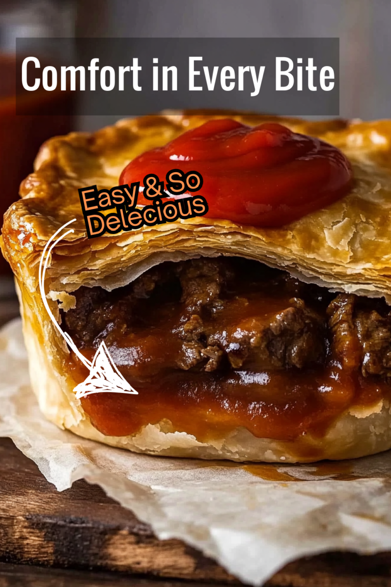 Comforting Meat Pie with Flaky Puff Pastry