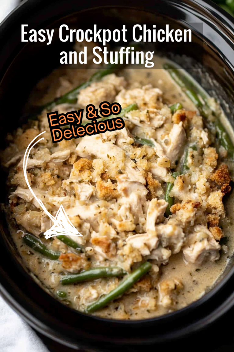 Easy Comfort Crockpot Chicken and Stuffing