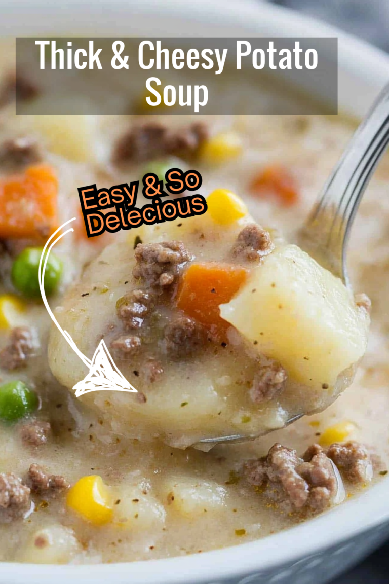 Thick & Cheesy Potato & Hamburger Soup