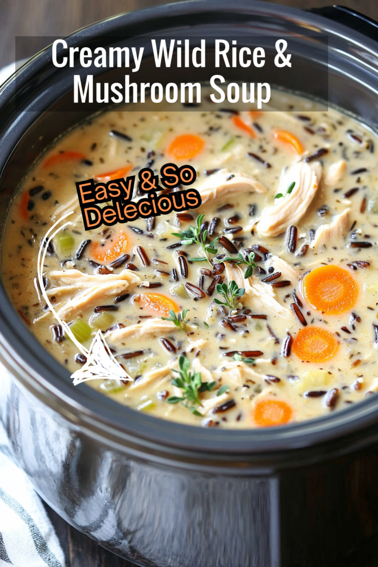 Creamy Chicken Mushroom Soup with Wild Rice