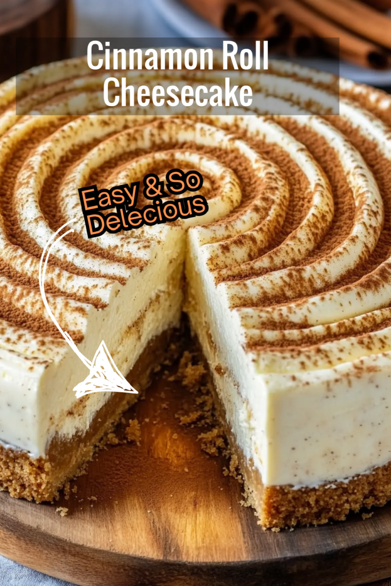 Cinnamon Roll Cheesecake with Graham Crust