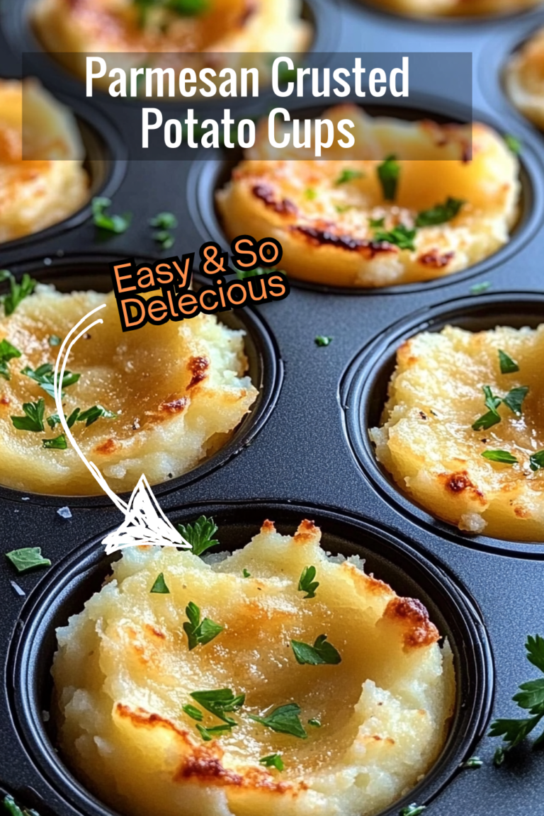 Parmesan Crusted Garlic Potato Cups