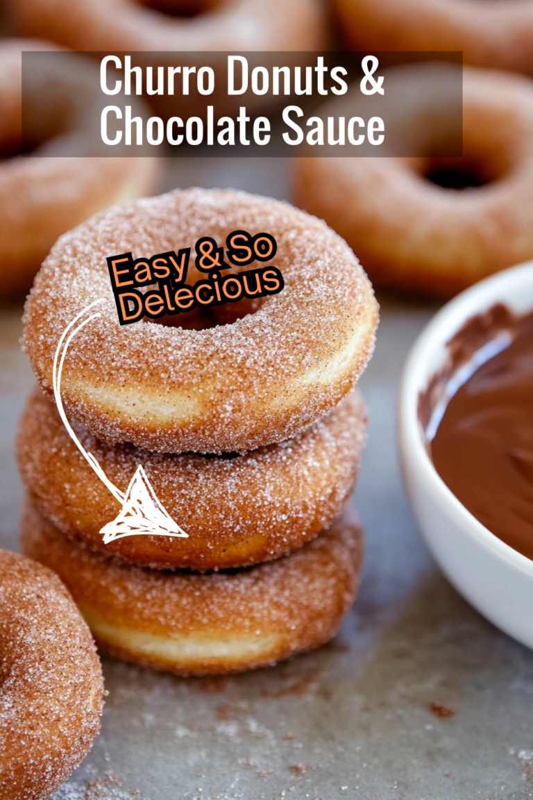 Baked Churro Donuts with Chocolate Sauce